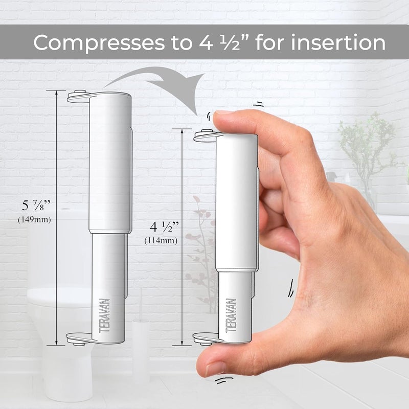 Teravan Standard Toilet Paper Holder Extender for Extra-Large Rolls – Perfect for Double, Triple Rolls in Regular or Ceramic Bathroom Wall Holders, Silver, 1 Unit - Image 3
