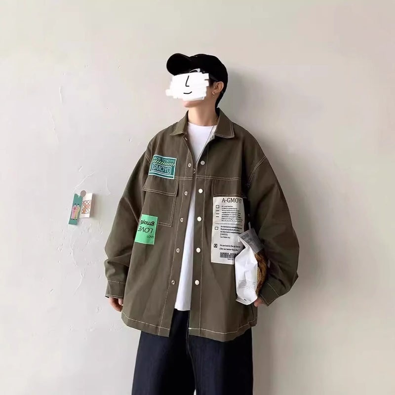 2024 Men'S Shirts Autumn High-Quality Youth New Workwear Cardigan Jacket Japanese Casual Thin Coat - Image 3
