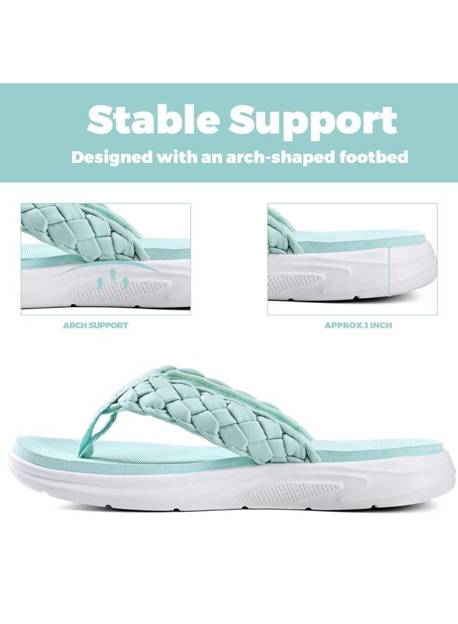 WateLves Girls Flip Flops Non-Slip Casual Thong Sandals Summer Sandal Shoes for Beach Swimming Pool (Light Mint Green,35) - Image 4