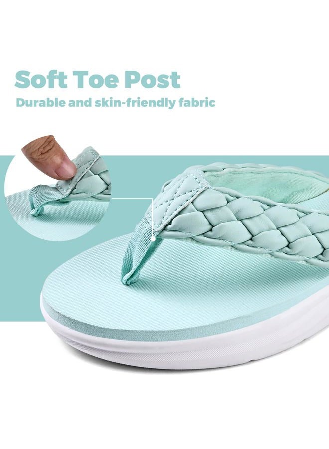 WateLves Girls Flip Flops Non-Slip Casual Thong Sandals Summer Sandal Shoes for Beach Swimming Pool (Light Mint Green,35) - Image 5