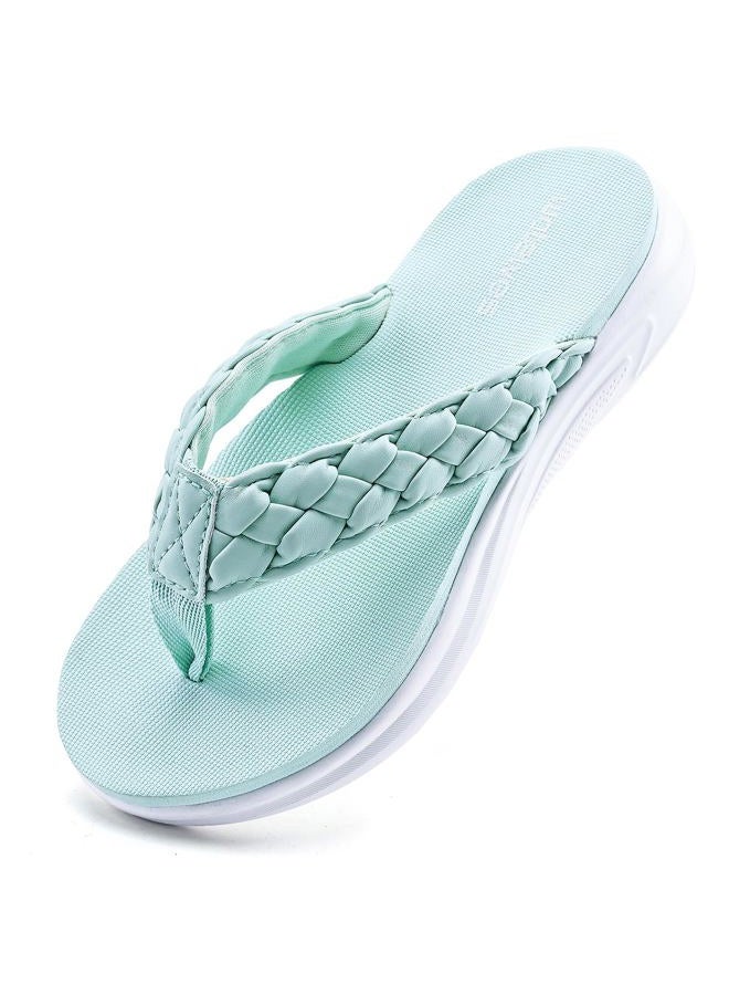 WateLves Girls Flip Flops Non-Slip Casual Thong Sandals Summer Sandal Shoes for Beach Swimming Pool (Light Mint Green,35) - Image 1