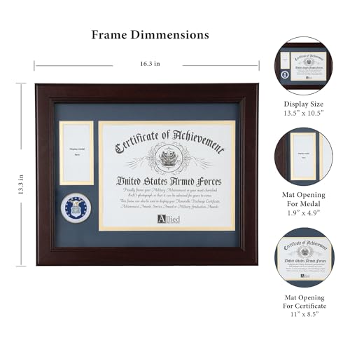 Allied Flag Allied Frame US Air Force Medal and Award Certificate Frame - 8 x 10 Opening - Image 3
