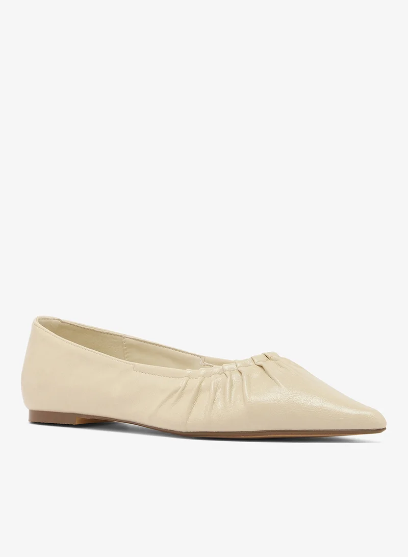 GLAMOROUS Pointed Toe Ruched Ballet Flats