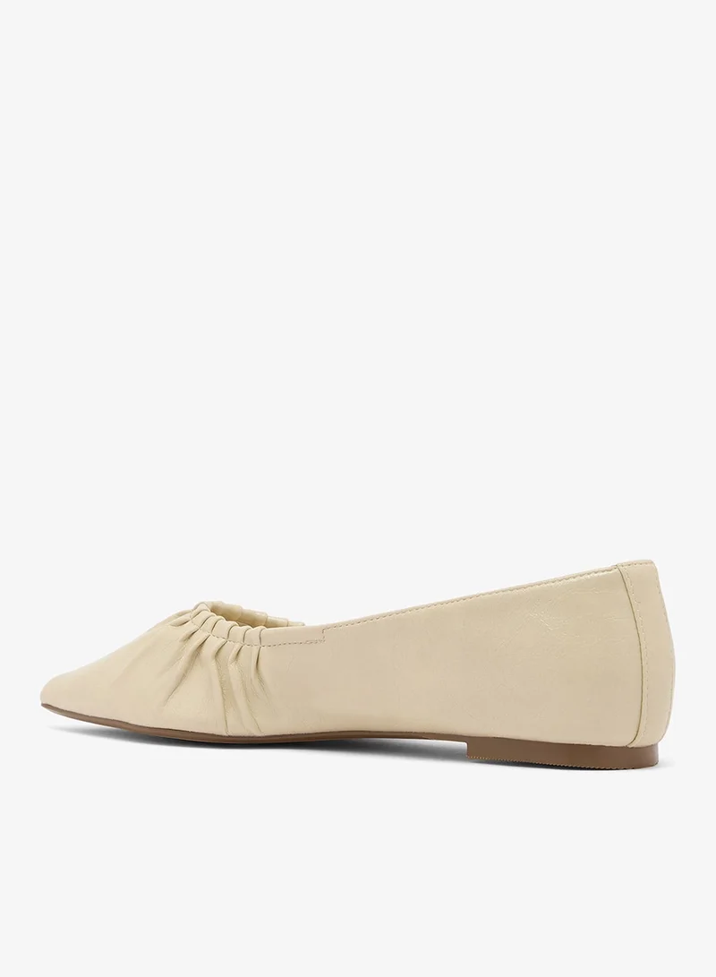 GLAMOROUS Pointed Toe Ruched Ballet Flats