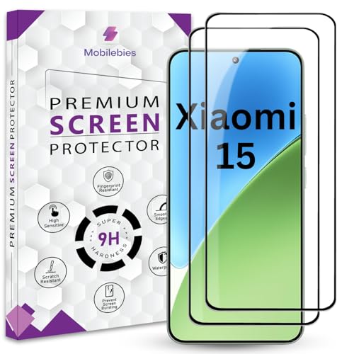Mobilebies® Premium Tempered Glass Screen Protector Guard For Xiaomi 15 5G (6.36 Inch, Pack of 2) | HD Glass Edge to Edge Coverage With Easy to installation kit - Image 1