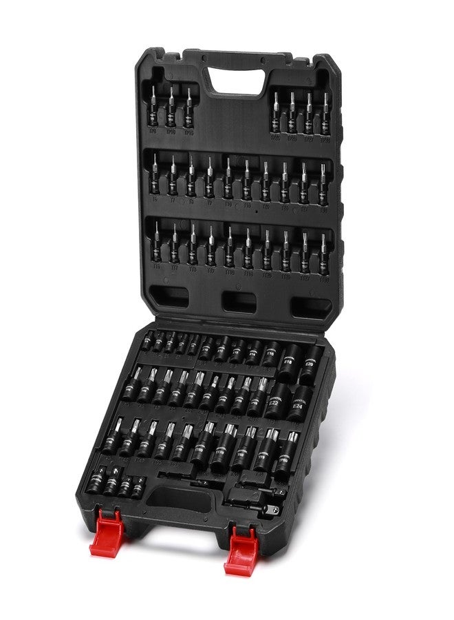 EMENTOL Master Torx Bit Socket and External Torx Socket Set, 1/4" 3/8" 1/2" Drive, 67PCS, T6-T70, TT6-TT70, TP8-TP60, E4-E24, Includes Socket Adapters, Drill Adapters, CR-V Steel - Image 2