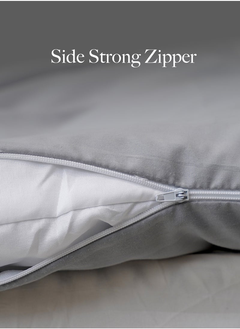 American Linen Stripe Single Duvet Cover 160x210Cm Grey  - Image 3