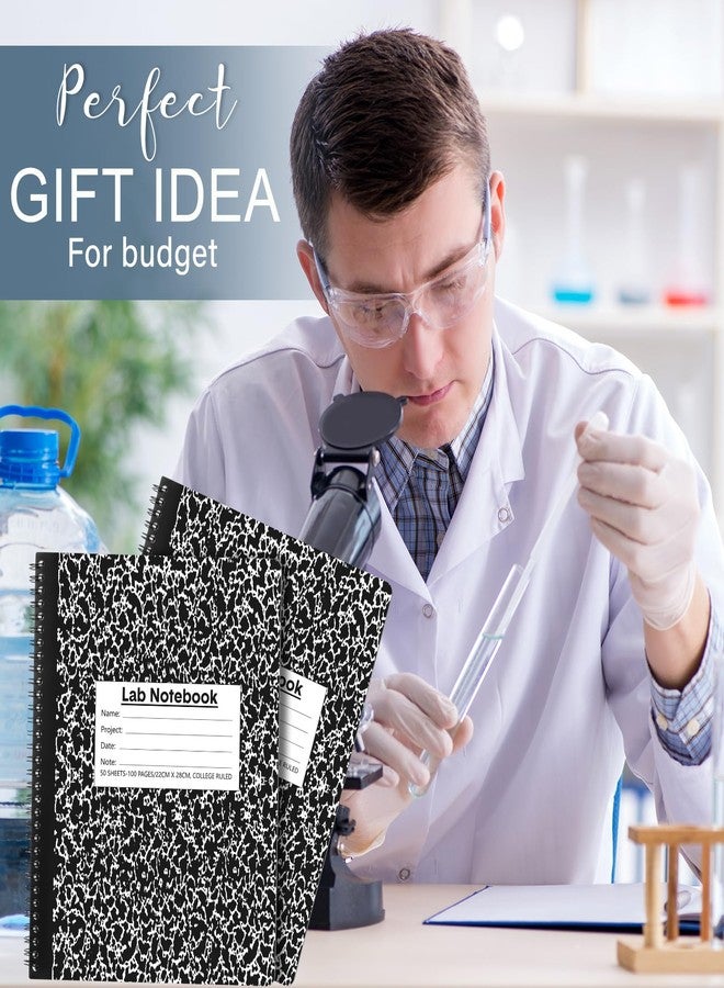 Affrolling 2 Pack Carbonless Lab Notebook Carbon Copy Gird Laboratory Notebook Composition Book 8.5'' x 11'', a Book Contains Carbon Copies 50 Sets of Pages 100 Sheets Total Marble Cover Coil Binding - Image 5