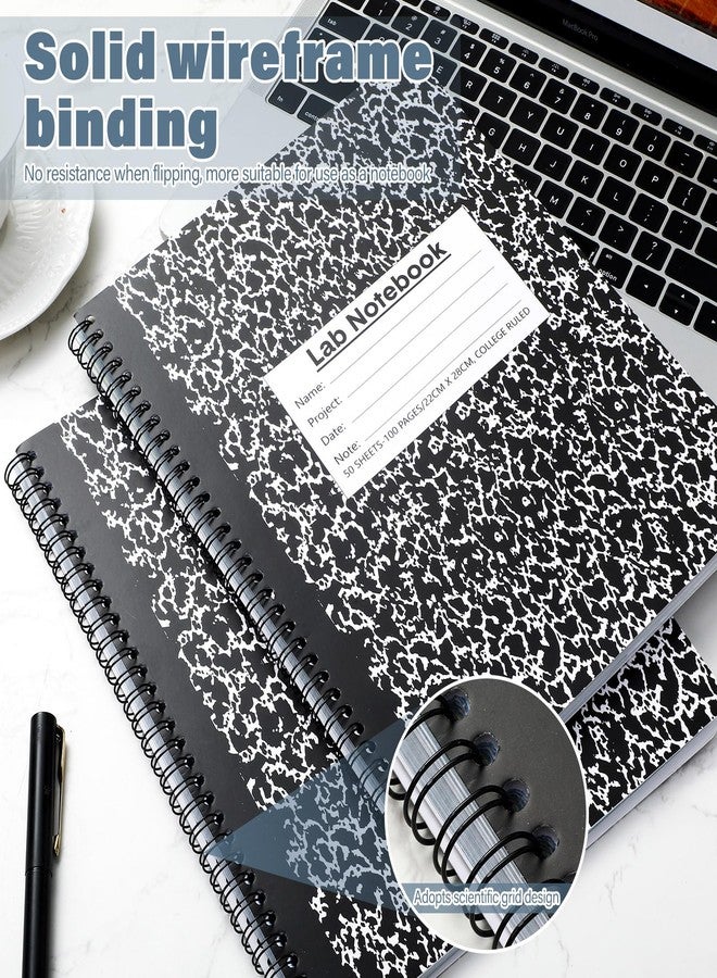 Affrolling 2 Pack Carbonless Lab Notebook Carbon Copy Gird Laboratory Notebook Composition Book 8.5'' x 11'', a Book Contains Carbon Copies 50 Sets of Pages 100 Sheets Total Marble Cover Coil Binding - Image 4