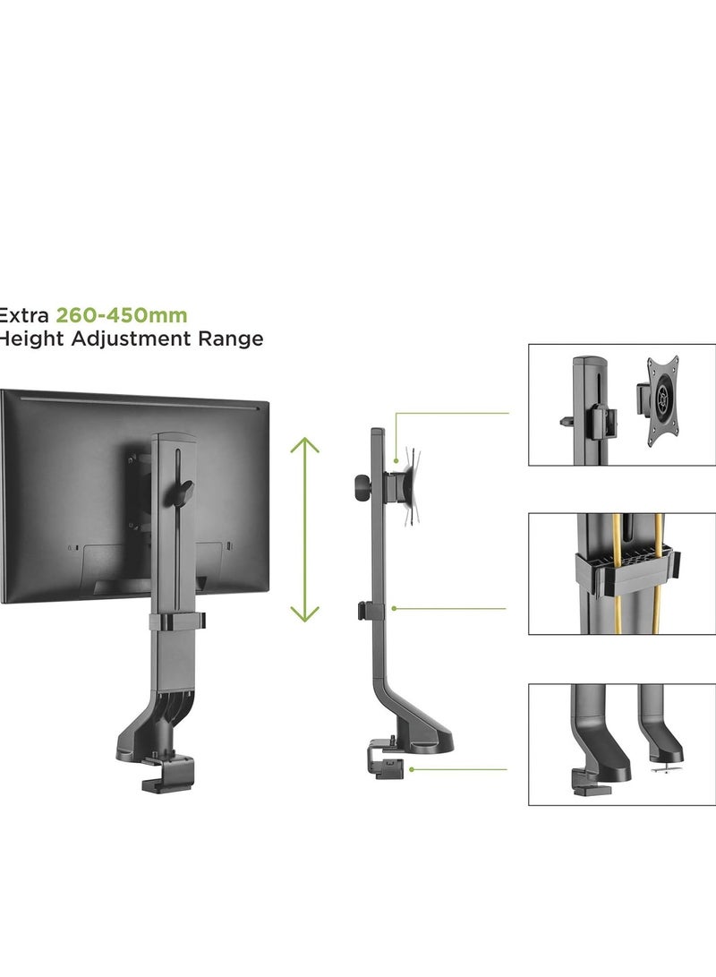 هامود حمود، ذراع شاشة عرض واحدة مع مشبك مكتب وحلقة تثبيت - يدعم الشاشات من 17 بوصة إلى 32 بوصة، سعة وزن 8 كجم - Image 2