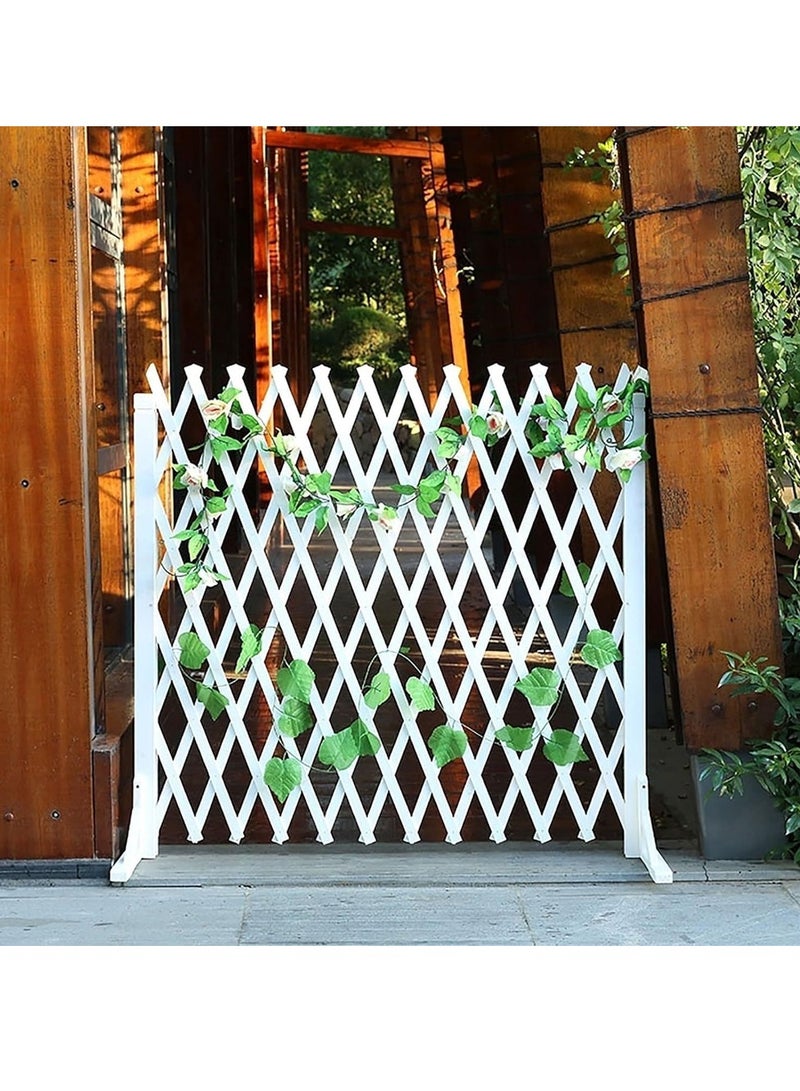 HOME TASTE Wooden Garden Fence - Retractable Wood Fence Gate, Plant Screen, And Garden Trellis - Extendable And Instant Fence For Home Yard - Trellis Partition, And Decorative Use - Image 3