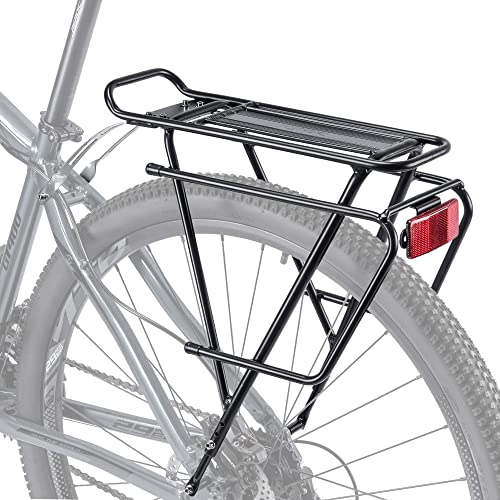 CXWXC Rear Bike Rack - Bike Cargo Rack for Disc Brake/Non-Disc Brake Mount - Bicycle Pannier Rack, Touring Carrier Rack fit 26”-29” and 700c - Image 1