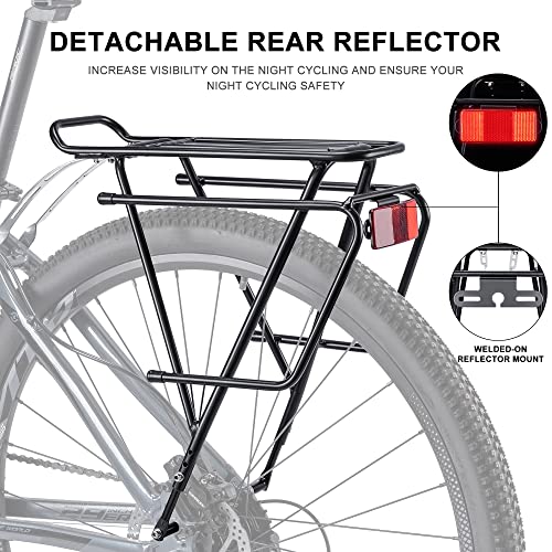 CXWXC Rear Bike Rack - Bike Cargo Rack for Disc Brake/Non-Disc Brake Mount - Bicycle Pannier Rack, Touring Carrier Rack fit 26”-29” and 700c - Image 4