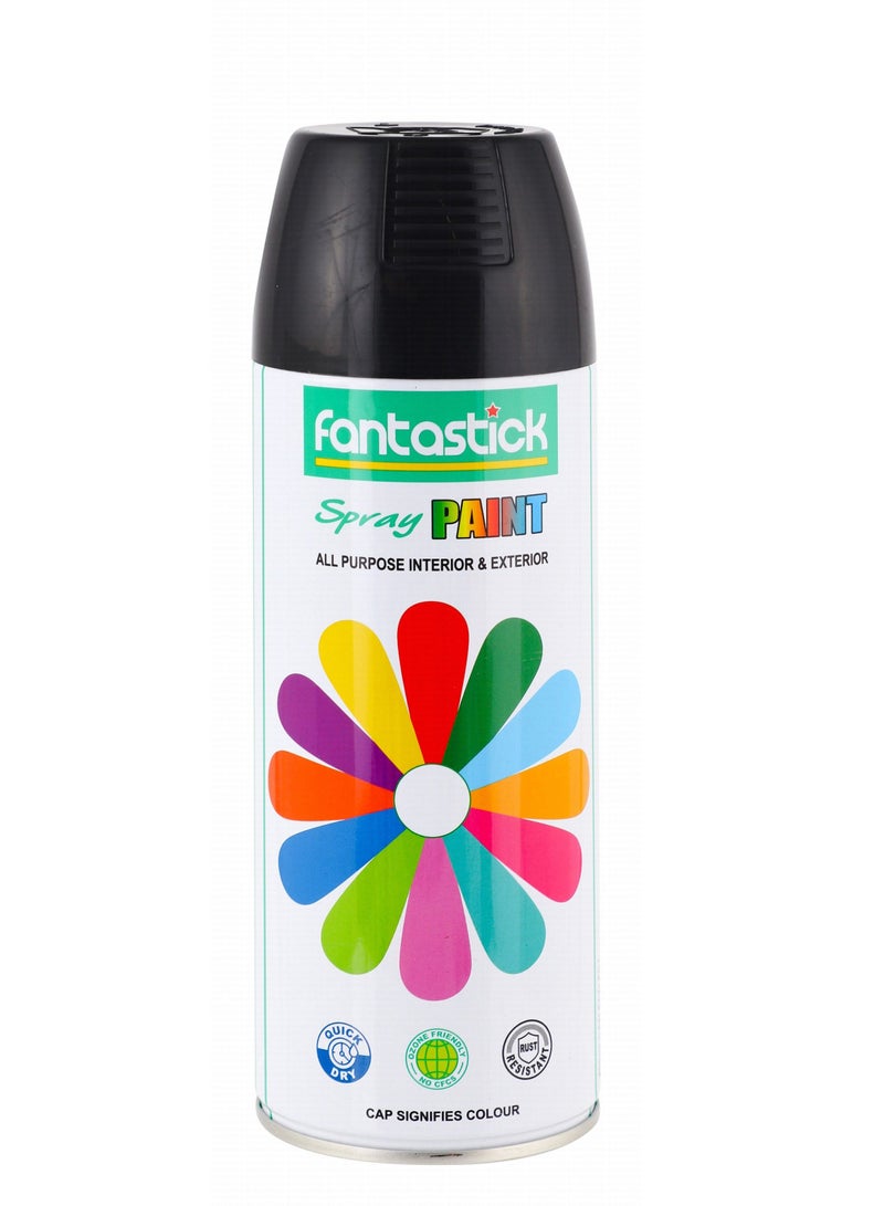 Fantastick 400ml All Purpose Spray Paint Black Color - Image 1