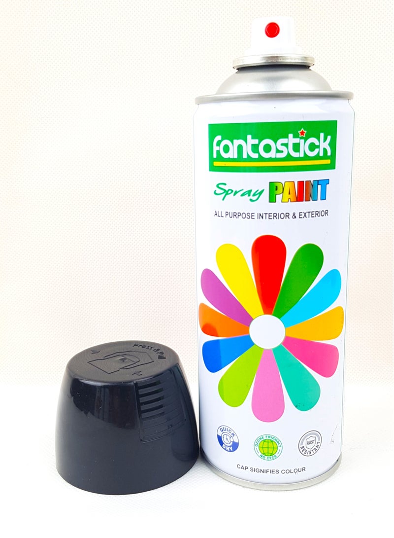 Fantastick 400ml All Purpose Spray Paint Black Color - Image 2