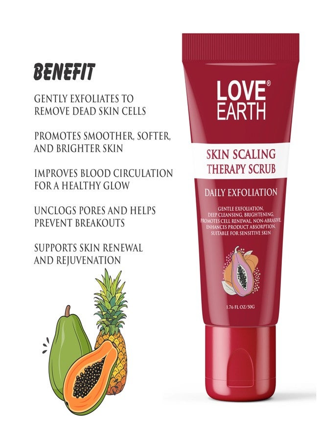 Love Earth Skin Scaling Therapy Scrub Daily Exfoliation For Gentle Exfoliation, Suitable For Sensitive Skin, Deep Cleansing, Brightening, Promotes Cell Renewal, Enhances Product Absorption, Non-Abrasive 50g - Image 3