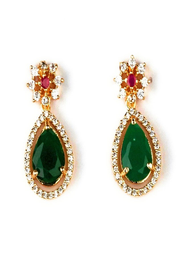 Sasitrends Traditional Micro Gold Plated American Diamond Stone Designer Jewellery Set for Women & Girls… - Image 4
