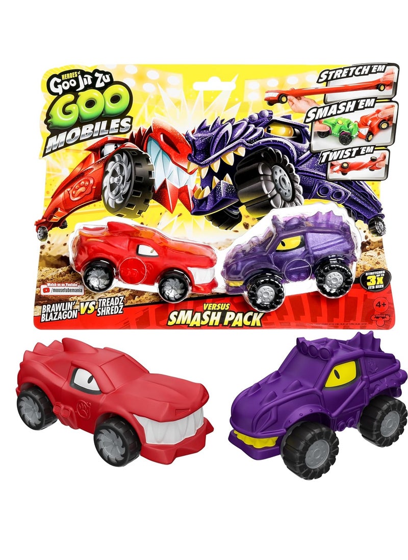 GOO JIT ZU - Heroes of Goo Jit Zu GOO Mobiles Blazagon vs Shredz. Stretch 'em! Smash 'em! Twist 'em! Fix Them and Start Again! Gift for 4 Year Old Girls, Boys and GOO JIT To Fans - Image 1