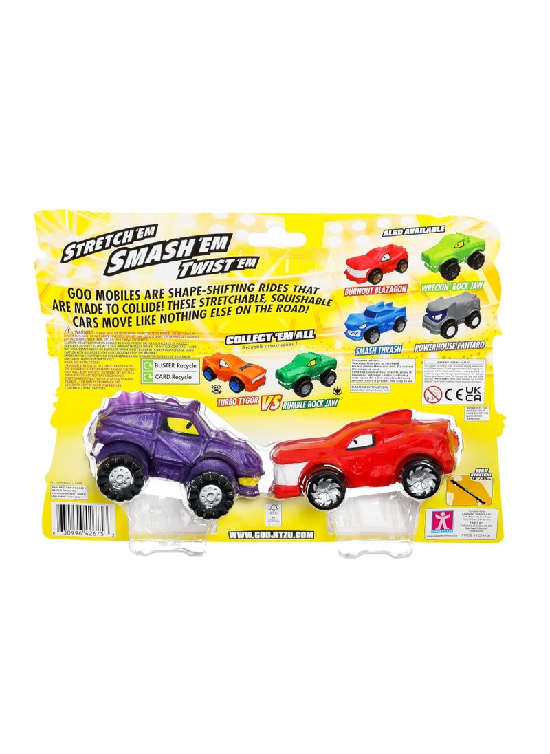 GOO JIT ZU - Heroes of Goo Jit Zu GOO Mobiles Blazagon vs Shredz. Stretch 'em! Smash 'em! Twist 'em! Fix Them and Start Again! Gift for 4 Year Old Girls, Boys and GOO JIT To Fans - Image 1