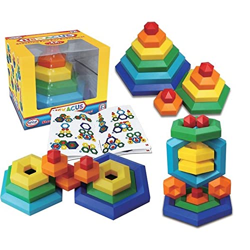 Popular Playthings Hexacus Stacking Toy Set with 12 Pieces, STEM Learning Toy - Image 1