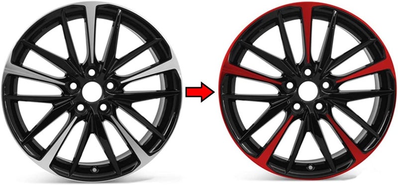 SlickMod Chrome Delete Blackout Vinyl Overlay for 2018-2022 Toyota Camry XSE 19 in Sport Wheel Rims (Gloss Red) - Image 1