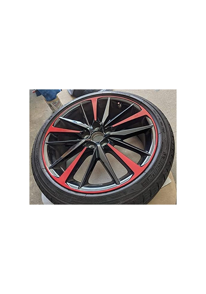 SlickMod Chrome Delete Blackout Vinyl Overlay for 2018-2022 Toyota Camry XSE 19 in Sport Wheel Rims (Gloss Red) - Image 2
