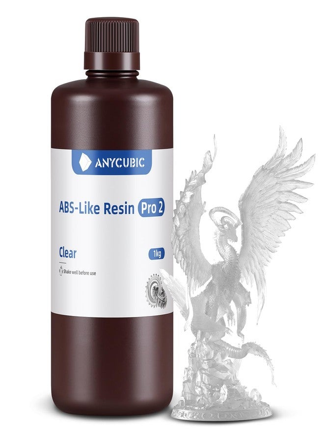 ANYCUBIC 3D Printer Resin, ABS-Like Resin Pro 2 with Enhanced Strength and Toughness, Performance far Superior to ABS-Like Resin, Low Odor, Wide Compatible for All Resin 3D Printers (Clear, 1kg) - Image 1