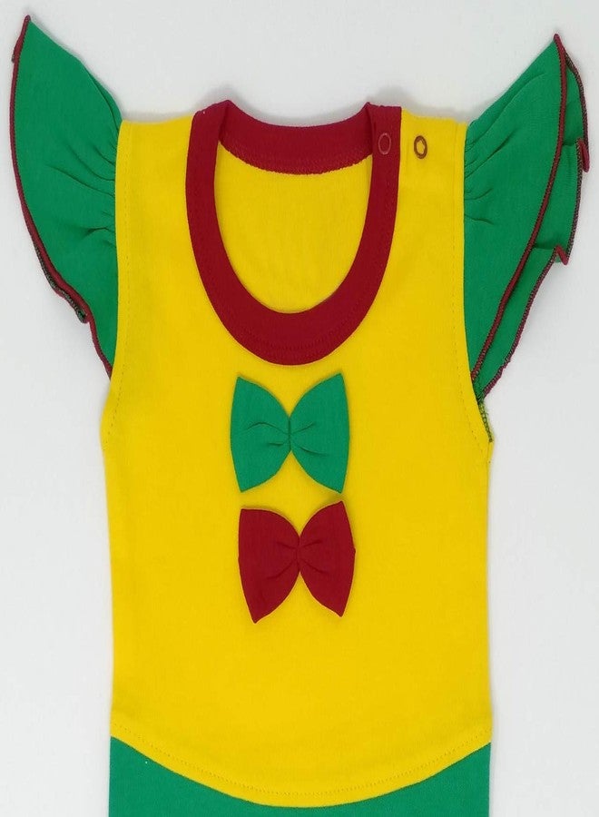 Kaboos 100% Cotton Yellow and Green Striped Baby Bodysuit (6-12) - Image 3
