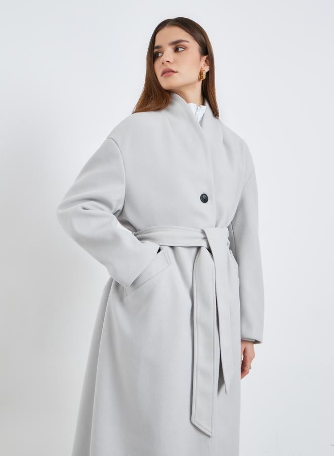 ستايلي معطف ميدي بقصة عادية مع رباط خصر - Image 3