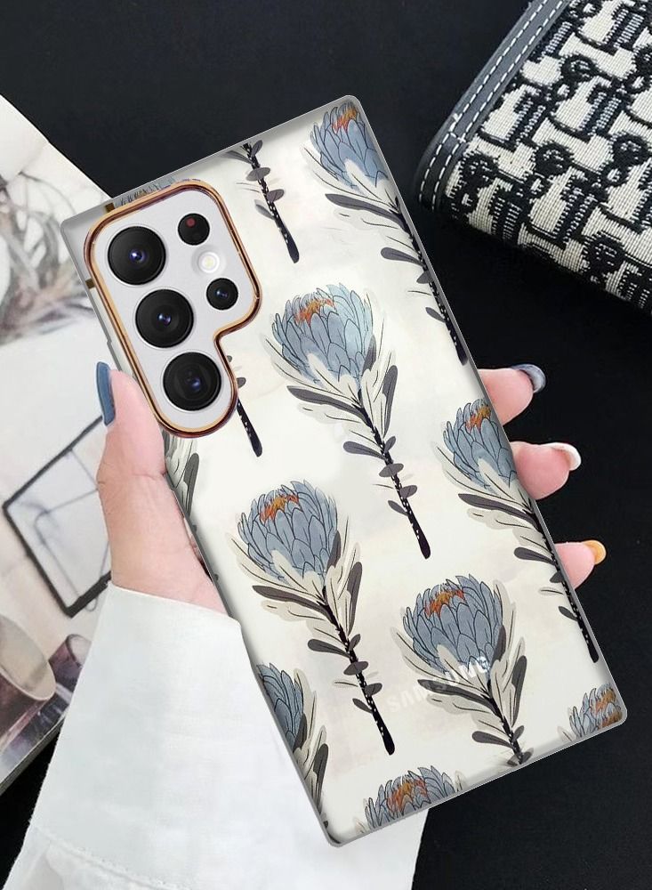 Samsung Galaxy S22 Ultra Floral Clear Case Ultra Slim Shockproof Flower Print Transparent Cover Design 9