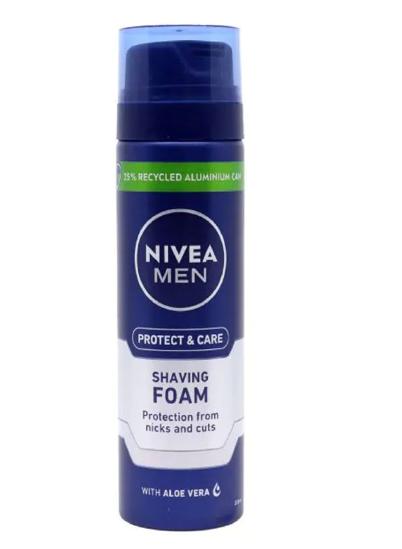 Nivea رغوة حلاقة نيفيا للرجال حماية ورعاية مع الألوة فيرا 200 مل