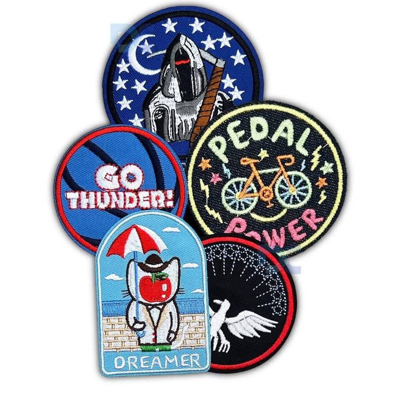 Daily Crafts 5pcs Cool Style Boys Special Iron on Patches Embroidered Sewing Repair Biker Logo Patch for Backpacks  - Image 1