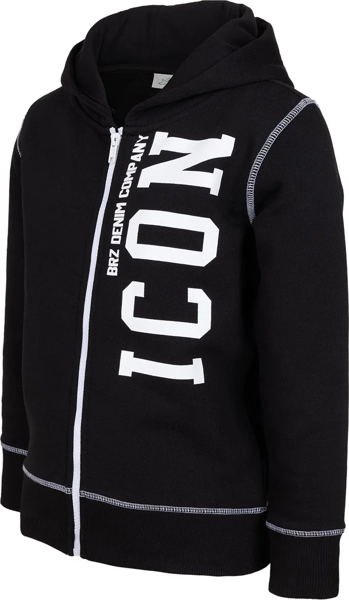 BRZ Collection Boy Printed Zippered Hooded Sweatshirt