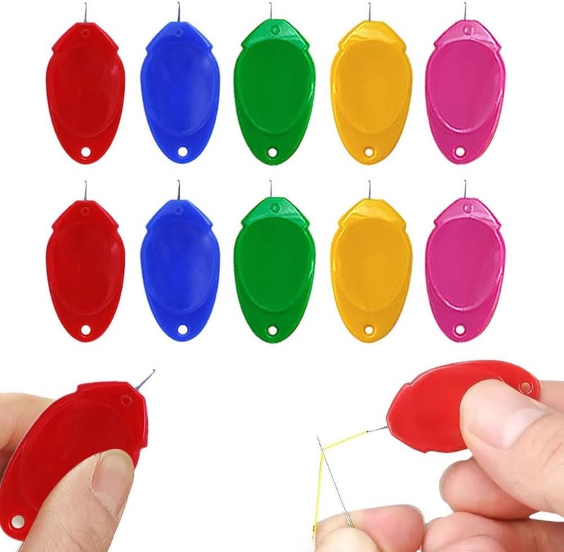 RIANZ Sewing Machine Needle Threader, Sewing Needle Threader Handheld Sewing Tools, Machine Accessories, Embroidery Simple Needle Threader Tool for Beginners (Multi Color-Pack of 5) - Image 1