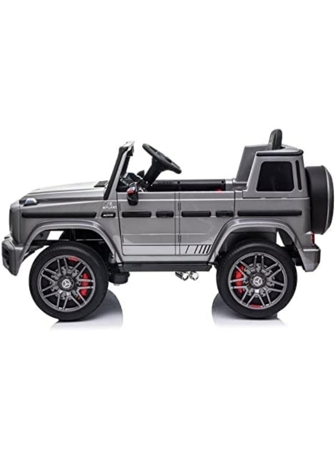 Mercedes-Benz G63 12V Battery Ride On Car with Remote Control for Kids,with EVA wheels , Suspension System, Openable Doors, LED Lights, Music MP3 Player -SILVER GREY - Image 5