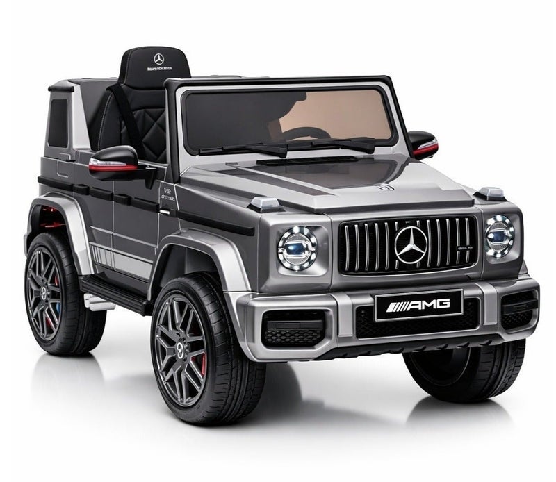 Mercedes-Benz G63 12V Battery Ride On Car with Remote Control for Kids,with EVA wheels , Suspension System, Openable Doors, LED Lights, Music MP3 Player -SILVER GREY - Image 4