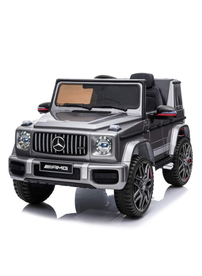 Mercedes-Benz G63 12V Battery Ride On Car with Remote Control for Kids,with EVA wheels , Suspension System, Openable Doors, LED Lights, Music MP3 Player -SILVER GREY - Image 1