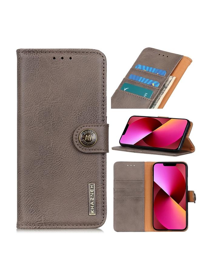 S-TOP Case For iPhone 14 KHAZNEH Cowhide Texture Horizontal Flip Leather Phone Case - Image 1