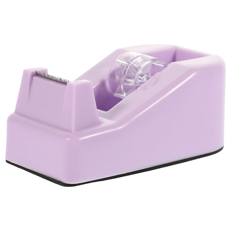 Macaron Purple Small Desktop Tape Dispenser Non Skid Tape Holder Cute Office Cutter For School And Home Use - Image 2