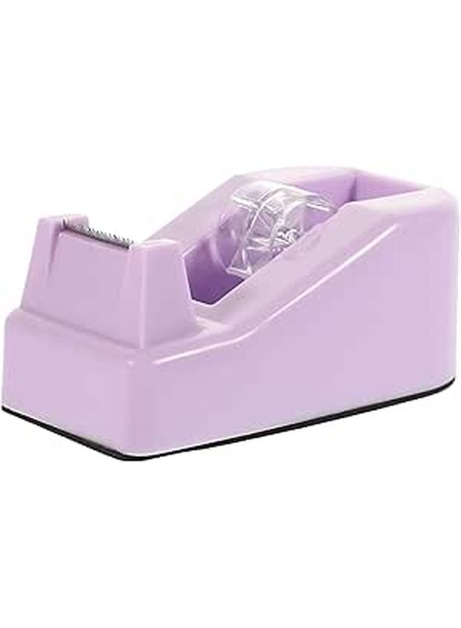 Macaron Purple Small Desktop Tape Dispenser Non Skid Tape Holder Cute Office Cutter For School And Home Use - Image 1