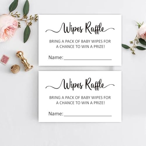 KONKAVA 50 Diaper and Wipes Raffle Tickets, 3.5" x 2" With Name Line, for Girl or Boy Baby Shower Invitations, Baby Shower Game - Image 5