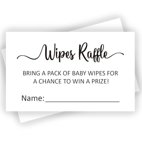 KONKAVA 50 Diaper and Wipes Raffle Tickets, 3.5" x 2" With Name Line, for Girl or Boy Baby Shower Invitations, Baby Shower Game - Image 1
