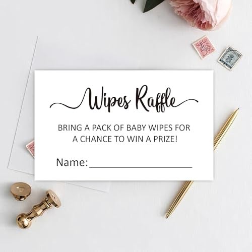 KONKAVA 50 Diaper and Wipes Raffle Tickets, 3.5" x 2" With Name Line, for Girl or Boy Baby Shower Invitations, Baby Shower Game - Image 4