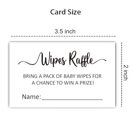 KONKAVA 50 Diaper and Wipes Raffle Tickets, 3.5" x 2" With Name Line, for Girl or Boy Baby Shower Invitations, Baby Shower Game - Image 2
