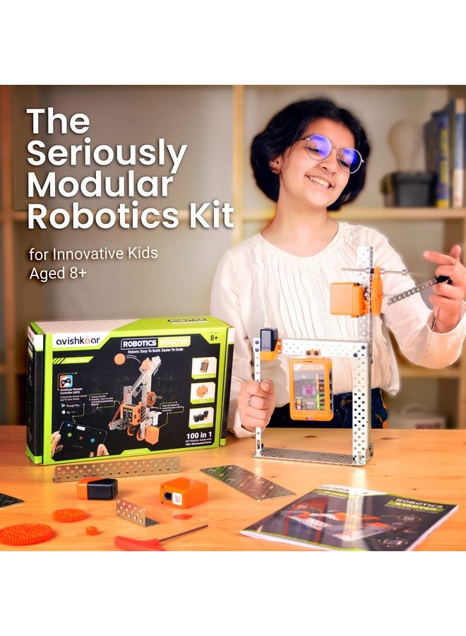 أفيشكار مجموعة أدوات بدء تشغيل الروبوتات Avishkaar، مجموعة أدوات STEM معدنية 100 في 1 DIY، متعددة الألوان، أكثر من 100 جزء، تعلم الروبوتات والبرمجة والتصميم الميكانيكي، للأطفال من سن 10 إلى 14 عامًا، مجموعة أدوات STEM تعليمية DIY، صنع في الهند - Image 2