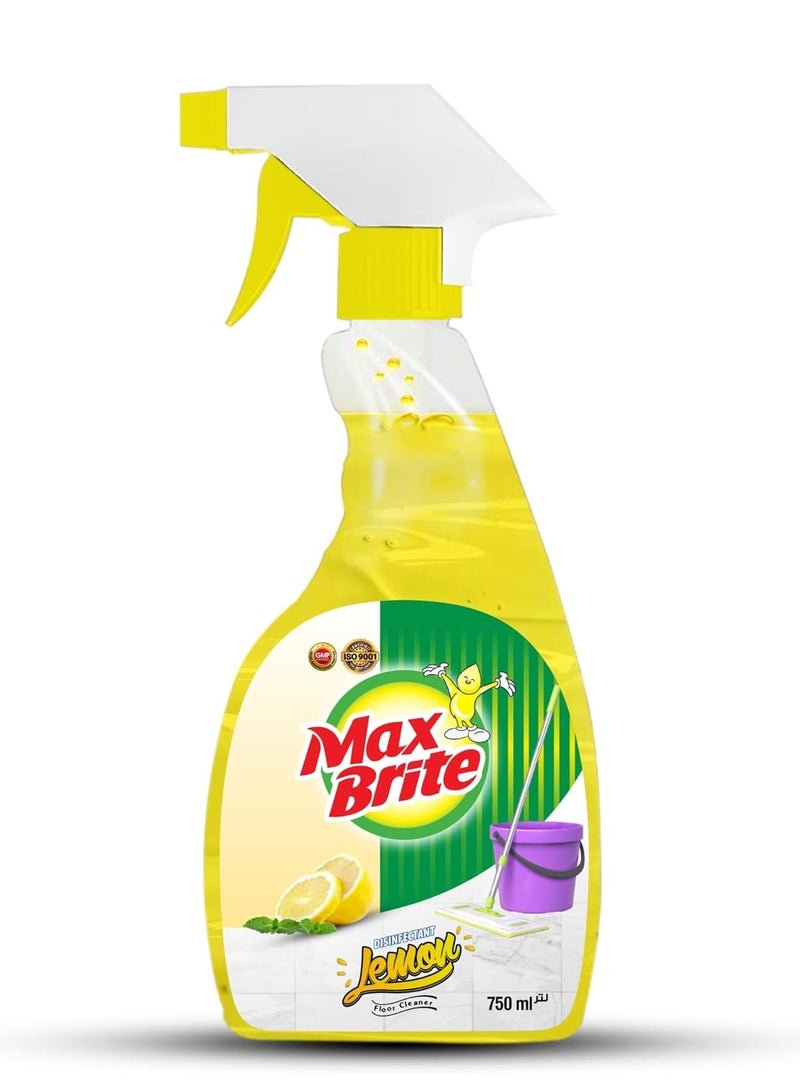 Max Brite Disinfectant Floor Cleaner Spray Lemon Fragrance 750 ml - Image 1