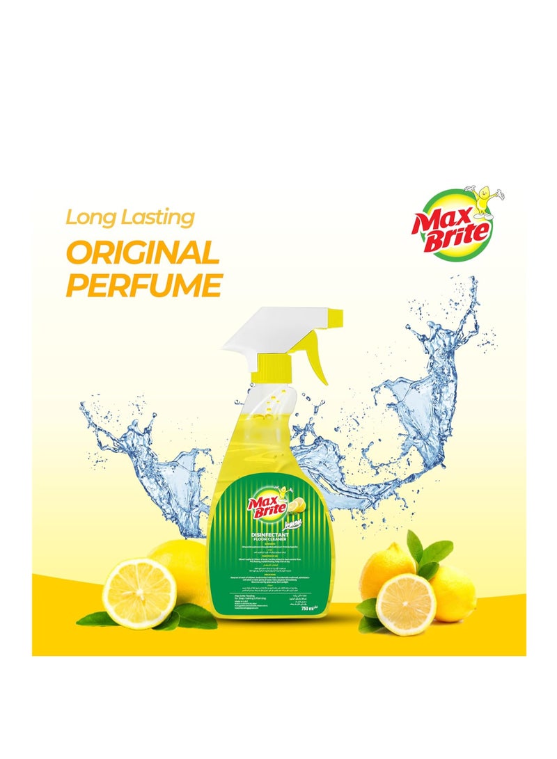 Max Brite Disinfectant Floor Cleaner Spray Lemon Fragrance 750 ml - Image 3