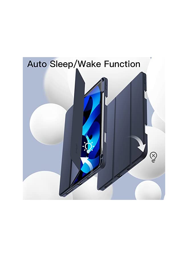 Jetech حافظة لجهاز iPad Air 5/4 (2022/2020 الجيل الخامس/الرابع 10.9 بوصة) مع حامل قلم، تدعم شحن القلم الثاني، غلاف لوحي نحيف مع ظهر TPU ناعم، استيقاظ/نوم تلقائي (كحلي) - Image 5