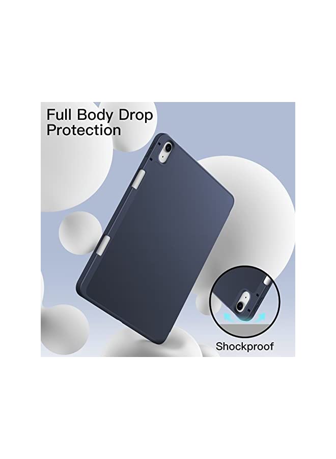 Jetech حافظة لجهاز iPad Air 5/4 (2022/2020 الجيل الخامس/الرابع 10.9 بوصة) مع حامل قلم، تدعم شحن القلم الثاني، غلاف لوحي نحيف مع ظهر TPU ناعم، استيقاظ/نوم تلقائي (كحلي) - Image 3