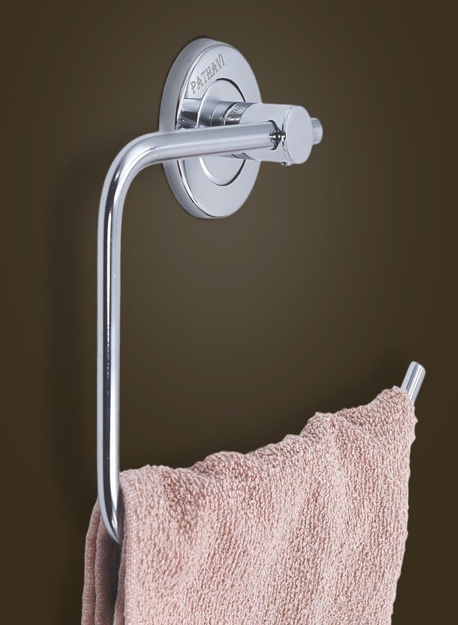 Pathavi Stainless Steel Towel Holder for Bathroom | Wash Basin | Towel Hanger | Napkin Holder for Wash Basin | Towel Ring| Bathroom Accessories (C-Shape, Chrome Finish, Pack of 2) - Image 1